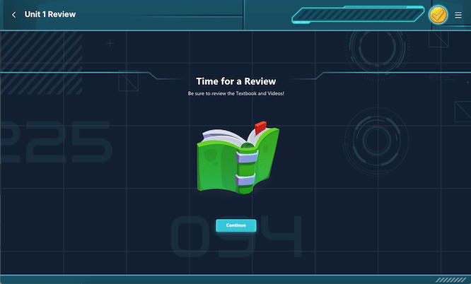 Reviews & Exams Acellus Academy Middle School Student Interface