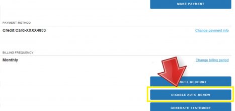 Disable Auto Renewal
